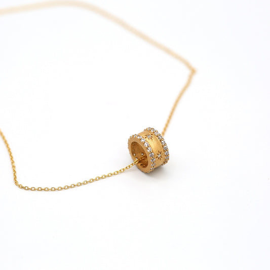 Bonne Chance Gold Roller Pendant Necklace
