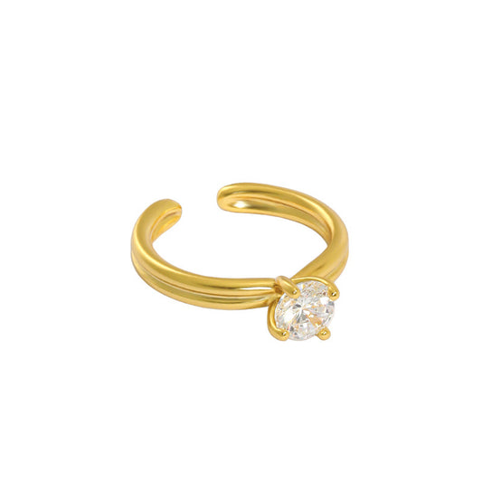 Round Trip Solitaire Gold Ring