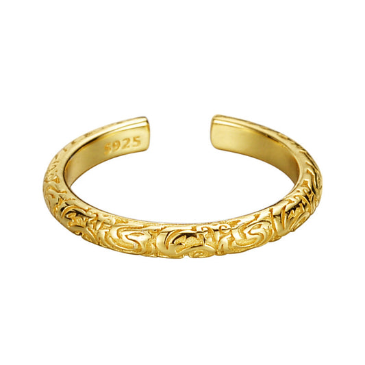 Empire Swirl Textured Gold Ring