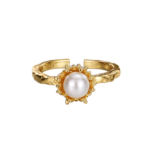 Solo Per Me Pearl With Misaligned Stones Gold Ring