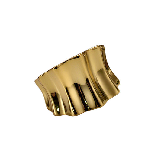 Happy Hour Ruched Textured Simple Gold Ear Cuff